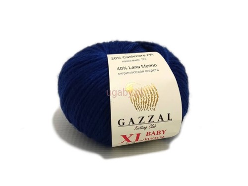 Włóczka Gazzal Baby Wool XL kolor granatowy nr 802 – miękka, grubsza mieszanka z merynosem na męskie i dziecięce swetry.