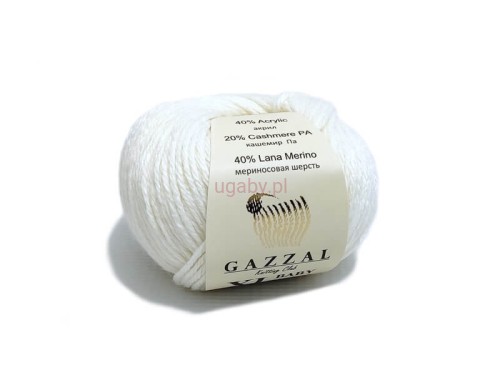Włóczka Gazzal Baby Wool XL kolor śmietankowy nr 801 – miękka, grubsza mieszanka z merynosem na białe swetry i kocyki niemowlęce.