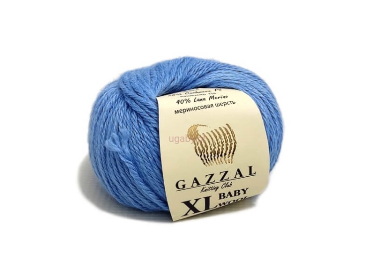 Włóczka Gazzal Baby Wool XL kolor niebieski nr 813 – miękka, grubsza mieszanka z merynosem na dziecięce swetry i czapki.
