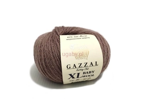 Włóczka Gazzal Baby Wool XL kolor beżowy ciemny nr 835 – grubsza mieszanka merino z kaszmirem na swetry i koce.