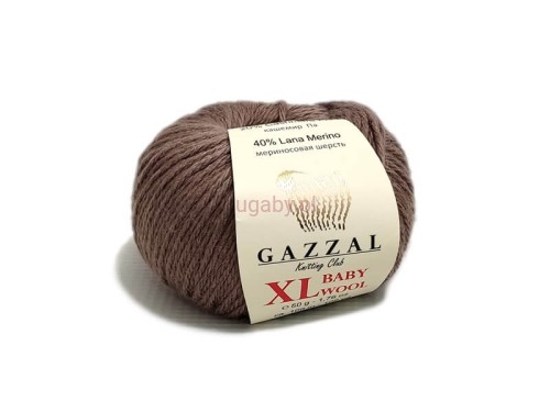 Włóczka Gazzal Baby Wool XL kolor ciemny beż nr 835 – miękka mieszanka z merynosem na grube swetry i dodatki.