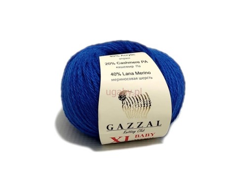 Włóczka Gazzal Baby Wool w kolorze chabrowym nr 830 – trwała i ciepła wełna merino z certyfikatem OEKO-TEX.
