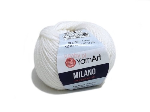 Włóczka YarnArt Milano kolor biały (nie śnieżnobiały) numer 851