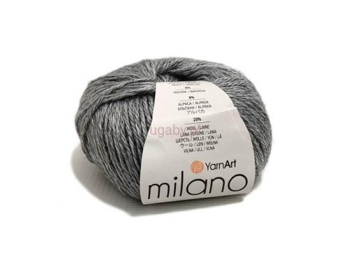 Włóczka YarnArt Milano kolor szary melanż 868. Melanżowa nitka z alpaką i wełną, puszysta i lekko lśniąca, nr koloru 868.