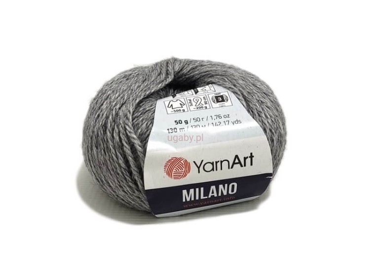 Włóczka YarnArt Milano szary melanż 868. Puszysty motek z wełną i alpaką o luźnym skręcie i subtelnym połysku.