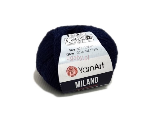 Włóczka YarnArt Milano w kolorze granatowy melanż numer 864, puszysta mieszanka alpaki i wełny z wiskozowym połyskiem na ciepłe ubrania.