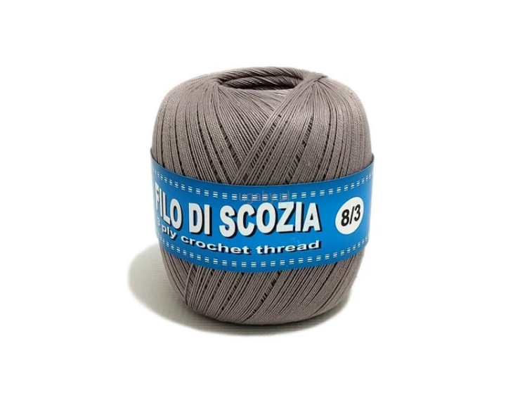 kordonek Filo di scozia 8/3 kolor szary