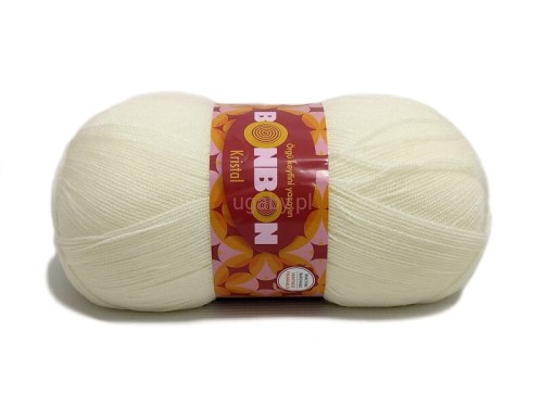 Kremowa włóczka akrylowa Bonbon Kristal numer 98223 – motek 100g z dwiema nitkami.