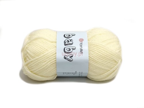 Włóczka Baby YarnArt kolor 502 jasnokremowy kremowy akryl dla dzieci i niemowląt.