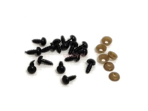 Bezpieczne Oczy do Maskotek (Safety Eyes) – 10 mm, Czarne