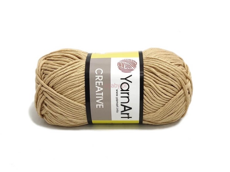 Beżowa włóczka Creative YarnArt kolor 233 – 100% bawełna do letnich robótek i ubrań dziecięcych, sklep ugaby.pl.