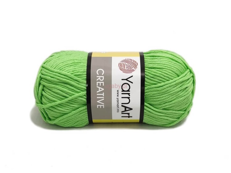 Jasnozielona włóczka Creative YarnArt kolor 226 – 100% bawełna na wiosenne dzianiny i zabawki amigurumi, sklep ugaby.pl.