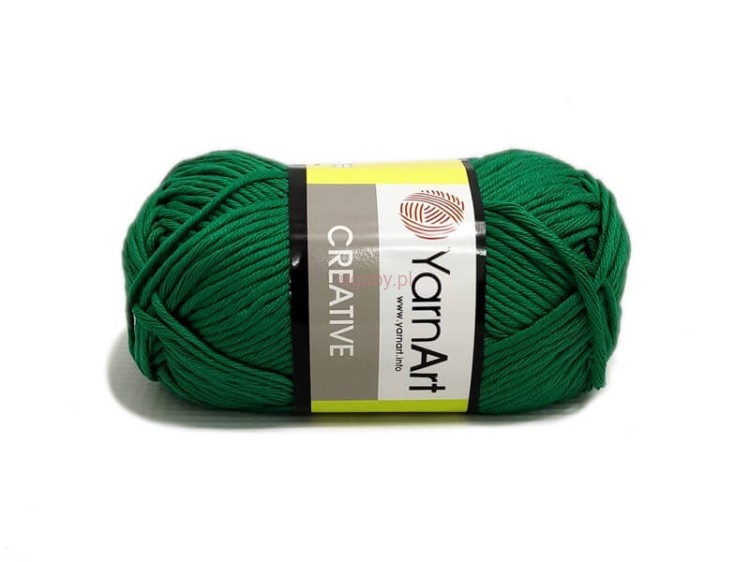 Szmaragdowa włóczka Creative YarnArt kolor 227 – 100% bawełna na letnie ubrania i dekoracje domowe, sklep ugaby.pl.