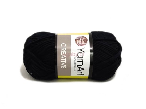 Czarna włóczka Creative YarnArt kolor 221 – 100% naturalna bawełna na letnie ubrania i eleganckie dodatki, sklep ugaby.pl.