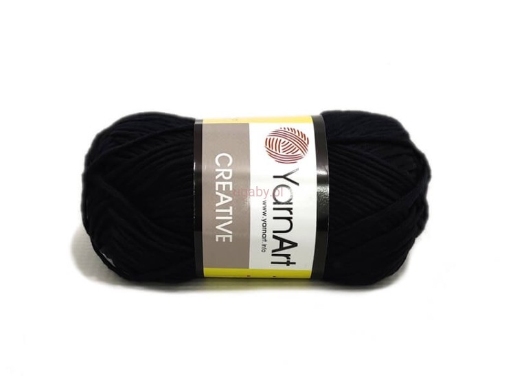 Czarna włóczka Creative YarnArt kolor 221 – 100% naturalna bawełna na letnie ubrania i eleganckie dodatki, sklep ugaby.pl.