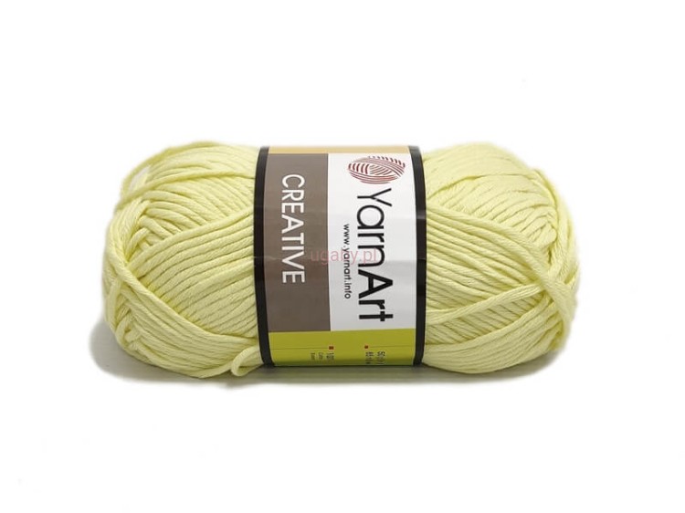 Żółta włóczka Creative YarnArt kolor 224 – 100% bawełna na słoneczne, letnie ubrania i zabawki amigurumi, sklep ugaby.pl.