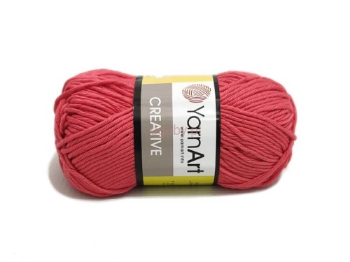 Koralowa włóczka Creative YarnArt kolor 236 – 100% bawełna na letnie ubrania i akcesoria dla dzieci, sklep ugaby.pl.