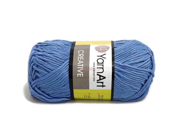Niebieska włóczka Creative YarnArt kolor 239 – 100% bawełna na letnie ubrania i akcesoria dla dzieci, sklep ugaby.pl.