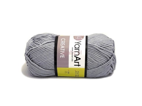 Popielata włóczka Creative YarnArt kolor 244 – 100% bawełna na letnie swetry i akcesoria dla dzieci, sklep ugaby.pl.