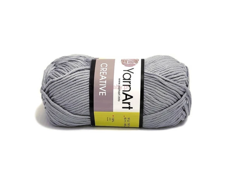 Popielata włóczka Creative YarnArt kolor 244 – 100% bawełna na letnie swetry i akcesoria dla dzieci, sklep ugaby.pl.