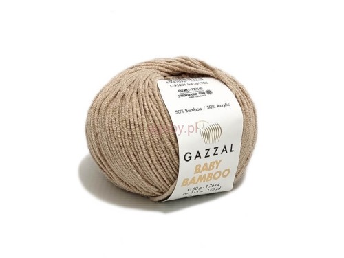 Włóczka Gazzal Baby Bamboo kolor beżowy 95231 – delikatna mieszanka bambusa i akrylu do projektów dziecięcych.