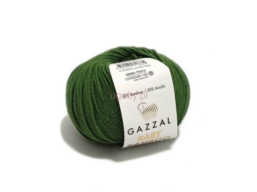 Zielona włóczka Gazzal Baby Bamboo kolor 95232 – antyalergiczna i miękka mieszanka bambusa z akrylem.