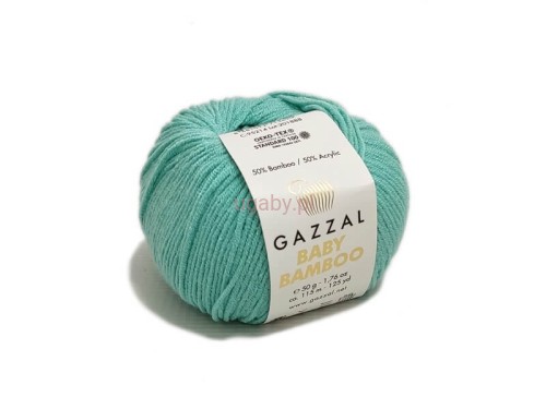 Włóczka Gazzal Baby Bamboo kolor akwamaryna 95214 – miękki motek mieszanki bambusa i akrylu.