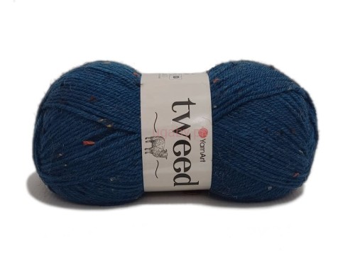 Jasnoniebieska włóczka Tweed nr 230 kolor dżinsowy nakrapiany z wełną i wiskozą.