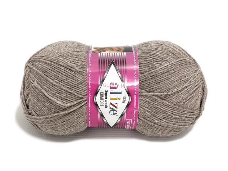 Włóczka skarpetkowa Alize Superwash Comfort kolor beżowy 207 – wytrzymała wełna na skarpety.