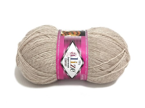 Włóczka skarpetkowa Alize Superwash Comfort jasny beż 152 – wełna z poliamidem na wytrzymałe skarpetki.