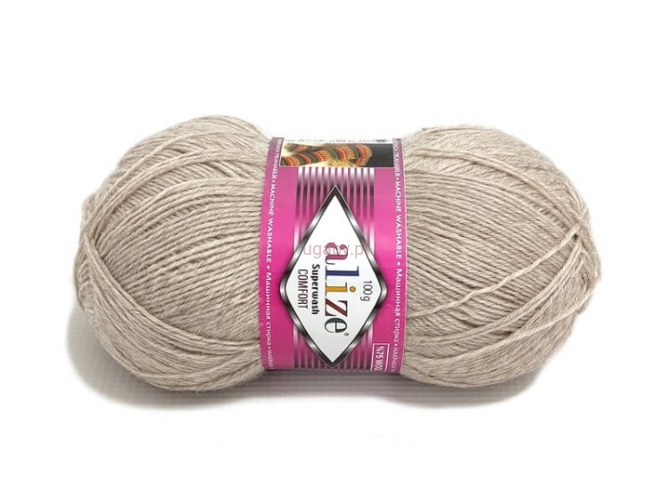 Włóczka skarpetkowa Alize Superwash Comfort jasny beż 152 – wełna z poliamidem na wytrzymałe skarpetki.