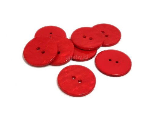 guzik perłowy czerwony