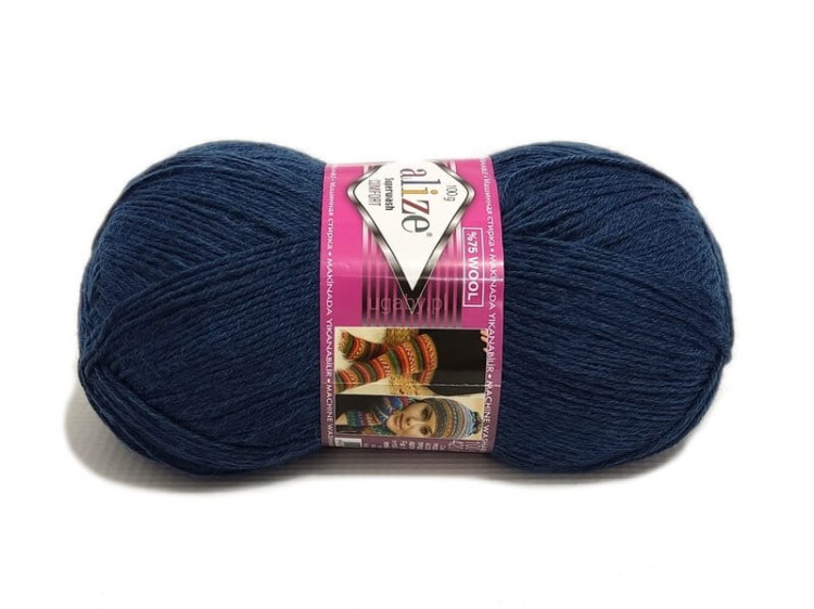 Włóczka skarpetkowa Alize Superwash Comfort kolor petrol 846 – wytrzymała mieszanka wełny z poliamidem.