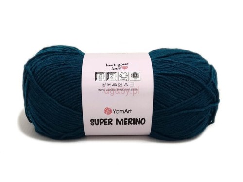 Motek włóczki YarnArt Super Merino nr 533 w kolorze ciemnego turkusu – soczysta, sprężysta przędza wełniana na jesienne robótki.