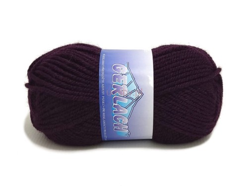 Gruba włóczka Gerlach w ciemnym kolorze oberżyny nr 2303. Miękki, niegryzący akryl do robótek na drutach i szydełku.