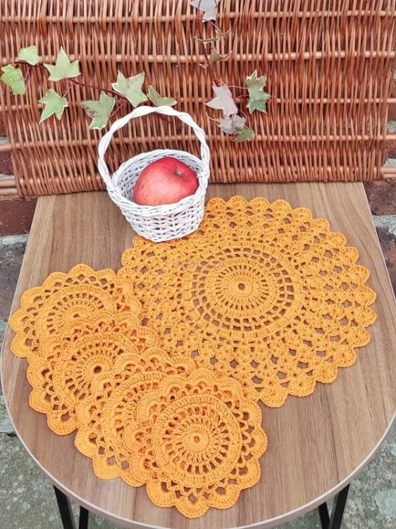 komplet serwetek kolor pomarańczowy