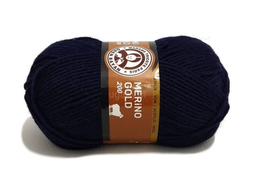 Motek włóczki Madame Tricote Paris Merino Gold 200 w kolorze granatowym o numerze 019.