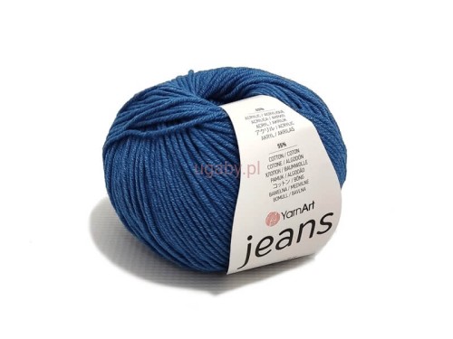 Motek włóczki YarnArt Jeans 17 w kolorze niebieskiego denimu, matowa mieszanka bawełny z akrylem na swetry, czapki i ubranka dla lalek.