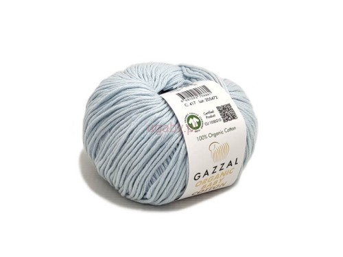 Włóczka Gazzal Organic Baby Cotton kolor 417 jasnoniebieski błękit bawełna organiczna antyalergiczna dla niemowląt