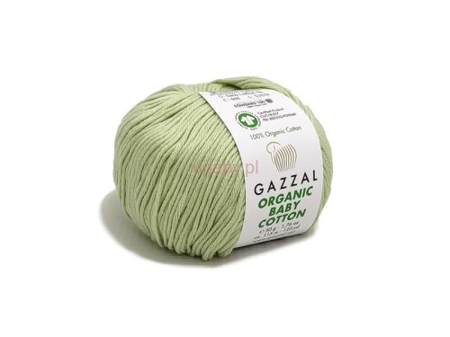 Włóczka Gazzal Organic Baby Cotton kolor 448 miętowy bawełna organiczna antyalergiczna na wyroby dla dzieci