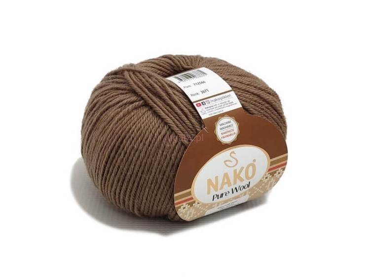 włóczka Nako Pure Wool kolor cappuccino nr 3671