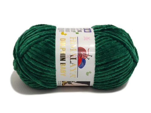 Włóczka Himalaya Dolphin Baby malachitowa 80331, puszysta zielona włóczka na smoki amigurumi i kocyki.