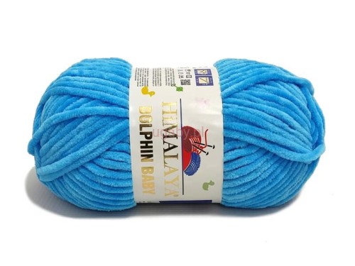 Włóczka Himalaya Dolphin Baby błękitna 80326, puszysta włóczka pluszowa na kocyki i maskotki amigurumi.