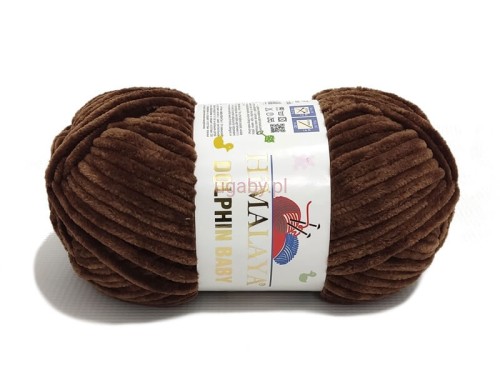 Włóczka Himalaya Dolphin Baby czekoladowa 80366, pluszowa włóczka na misie amigurumi i pledy.