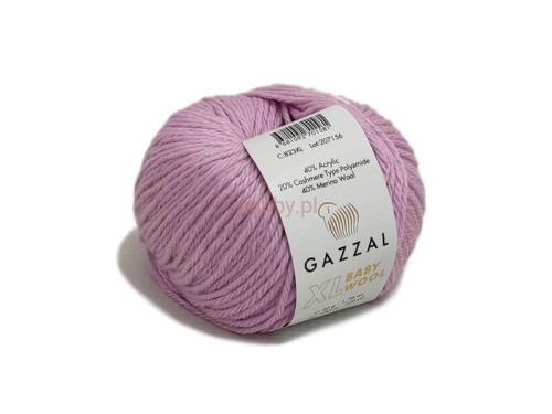Włóczka Gazzal Baby Wool XL kolor lila nr 823 – miękka, grubsza mieszanka z merynosem na wrzosowe swetry i kocyki.